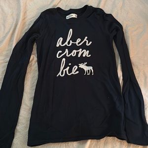 Abercrombie & Fitch shirt size 12 long sleeve, navy color, excellent condition